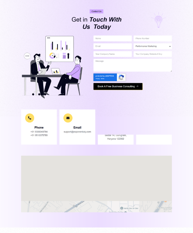 Exponentialy #1 performance marketing agency in Gurgaon- contact us page