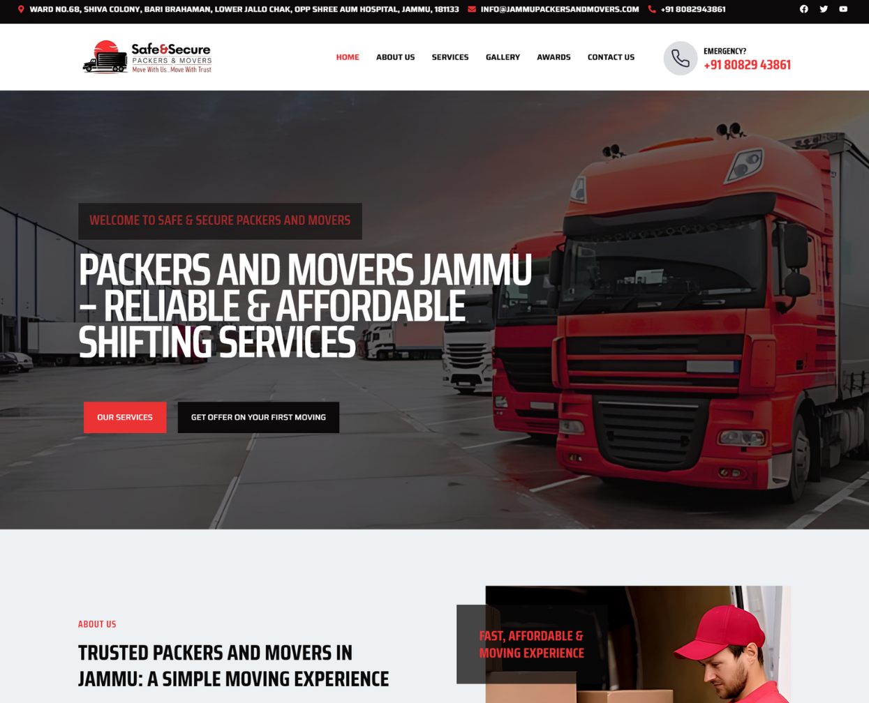safe & Secure packers and movers in Jammu