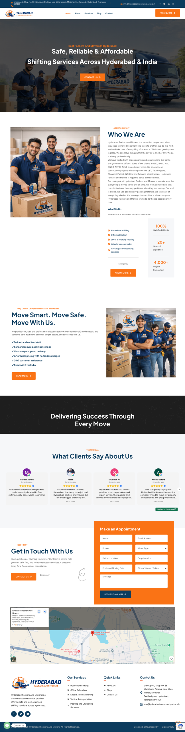 Hyderabad Packers and Movers full website preview