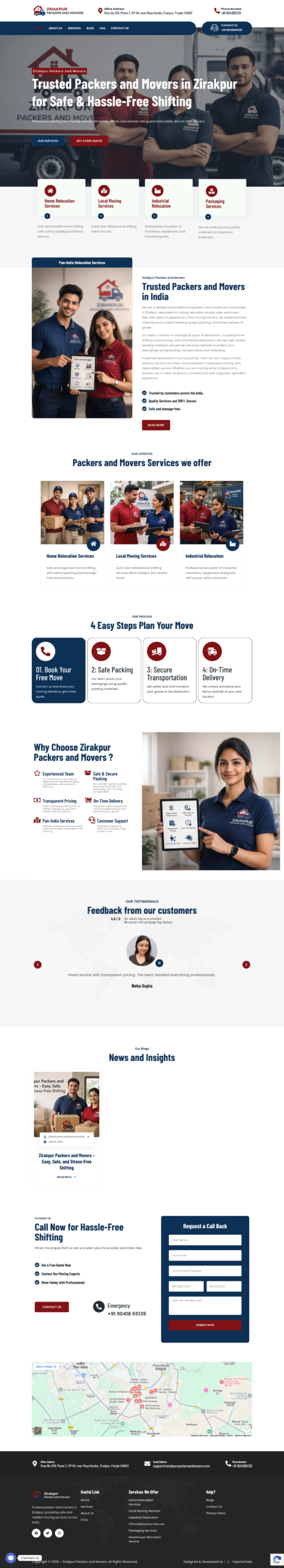 Zirakpur Packers and Movers full website preview